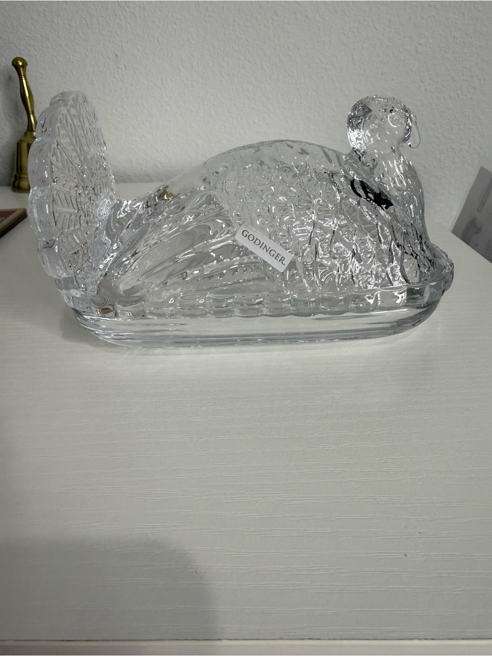Godinger Clear Glass Swan Vanity Tray - Transparent